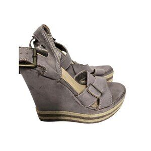 Y2K Chunky Platform Wedge Tan Sandals Boho Baddie Glam